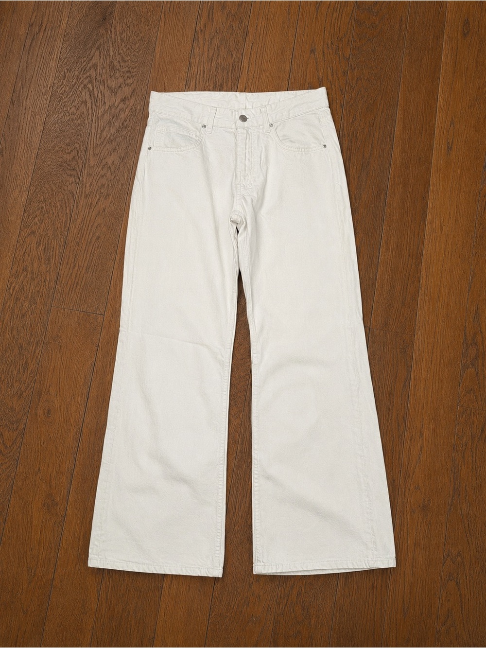 Zara Off-White Denim Trousers Sz 6
